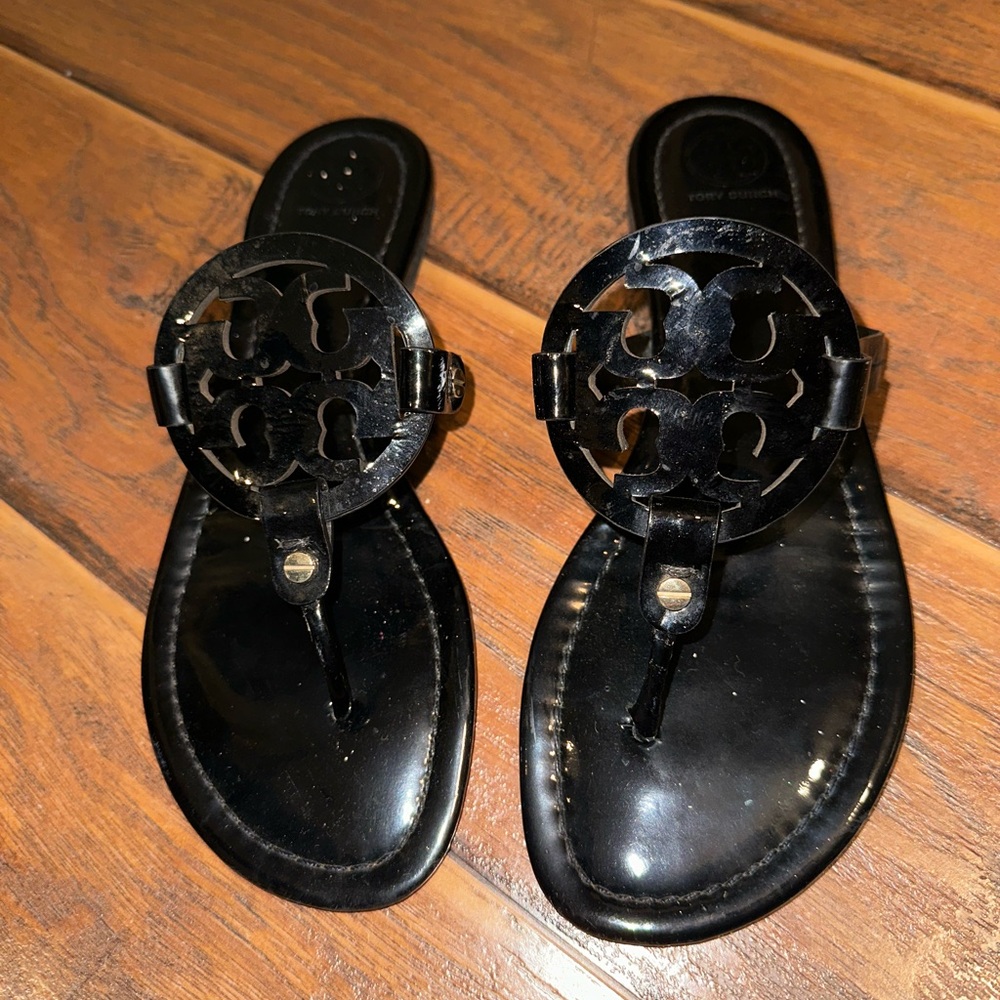 Tory Burch Black Logo Sandals